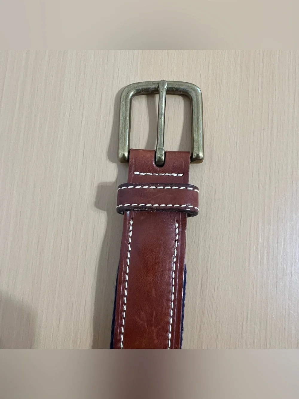 Vtg Tommy Hilfiger Authentic Surpus Style Khaki & Navy Surcingle Belt Sz 36 USA
